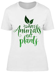 Love Animals Eat Plant Fun Vegan Tee Women's -Image by Shutterstock - Anthro-Pop