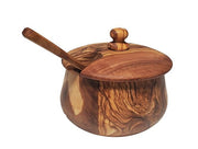 OLIVIKO 100% olive wood Sugar box, Spices box, wooden box with spoon, sugar bowl with lid - Anthro-Pop