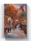 Paris Street Snow Oil Pastels Wrapped Canvas -Image by Shutterstock - Anthro-Pop