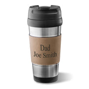 Personalized Vegan Leather Wrapped Tumbler - Stainless Steel - 16 oz. - Anthro-Pop