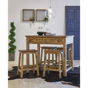 Picket House Furnishings Abilene Kitchen Island & 4 Stools in Brown - Anthro-Pop