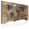 Quadro - World Map: Wooden Mosaic - Anthro-Pop