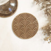 Set of 4 Geometric Wooden Coasters - Handmade Gift - Housewarming - Wood Kitchenware - Anthro-Pop