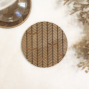 Set of 4 Geometric Wooden Coasters - Handmade Gift - Housewarming - Wood Kitchenware - Anthro-Pop