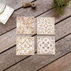 Set of 4 Portuguese Tiles Wood Coasters - Minimalism - Modern Coasters - Cup Holders - Anthro-Pop