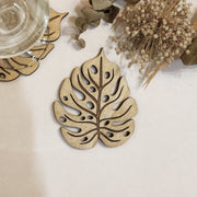 Set of 6 Leaves Wooden Coasters - Handmade Gift - Housewarming - Wood Kitchenware - Nature - Anthro-Pop