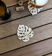 Set of 6 Nature Wood Coasters - Housewarming Gift - Leaves Cup Holders - Anthro-Pop